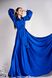 Элегантное вечернее платье в пол из шелка синее, XL(50)