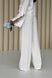Стильний літній брючний костюм з льону білого кольору, XS(42)
