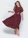 Літня сукня в горошок зі спідницею-сонце бордова, XL(50)