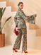 Стильный брючный костюм из шелка с кимоно, L(48)