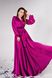 Елегантна вечірня сукня в пол з шовку фіолетова, M(46)