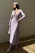 Стильное трикотажное платье макси сиреневого цвета, XL(50)