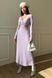 Стильне трикотажне плаття максі бузкового кольору, XL(50)