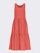 Ярусное платье без рукавов кораллового цвета, M(46)