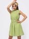 Модное летнее платье трапеция зеленого цвета, L(48)