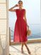 Літнє плаття з прошви зі спідницею-сонце коралового кольору, XL(50)