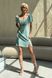 Летнее льняное платье мини мятного цвета, XL(50)
