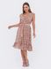 Легкое шифоновое платье на лето с принтом пудровое, S(44)