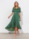 Летнее шелковое платье миди зеленого цвета, S(44)