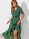 Летнее шелковое платье миди зеленого цвета, S(44)