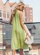 Літнє плаття трапеція з льону зеленого кольору, XL(50)