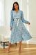Нежное весеннее платье миди цветочное голубое, XL(50)