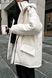 Зимова куртка oversize з еко-шкіри білого кольору, L-XL