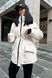 Зимова куртка oversize з еко-шкіри білого кольору, L-XL