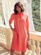 Лляна сукня сорочка коралового кольору, XL(50)