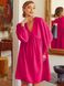 Летнее льняное платье оверсайз розового цвета, S(44)