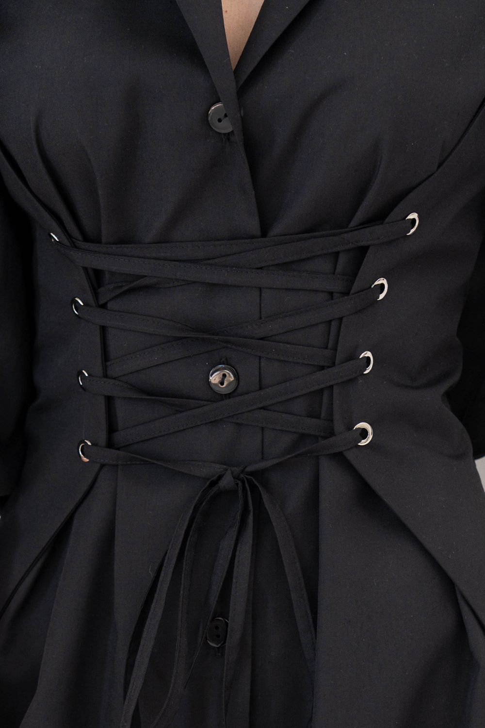 Довге літнє плаття сорочка чорного кольору - фото