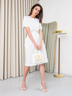 Легка літня сукня міді білого кольору - фото