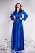 Элегантное вечернее платье в пол из шелка синее, S(44)