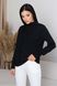 Жіночий в'язаний светр з візерунком коси чорного кольору, 44-48