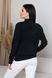 Жіночий в'язаний светр з візерунком коси чорного кольору, 44-48
