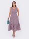 Літня сукня міді пудрового кольору з принтом, S(44)
