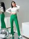 Женские брюки клеш с высокой талией зеленые, XL(50)