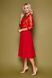 Нарядне плаття-міді з вишивкою червоне, S(44)