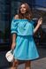 Літнє плаття з прошви з відкритими плечима блакитного кольору, XL(50)